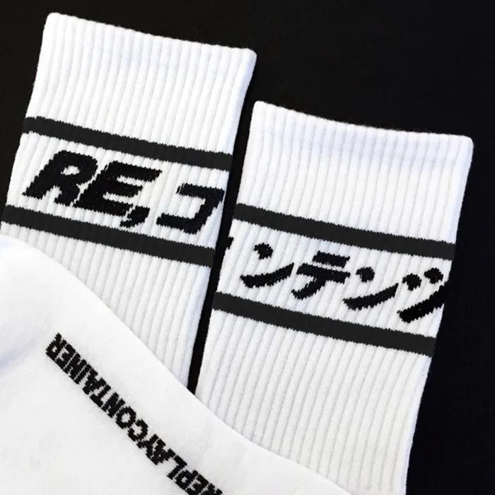 black line socks (white)