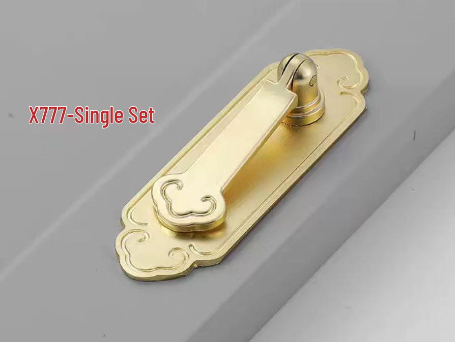 Gold Chinese Style Hidden Ring Handle - Brushed Copper Wardrobe Zinc Alloy