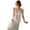 Women's Summer Lace Camisole Pajama Dress with Chest Pads - French Fairy Style