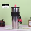 Sleek Gradient Stainless Steel Insulated Straw Cup with Portable Strap