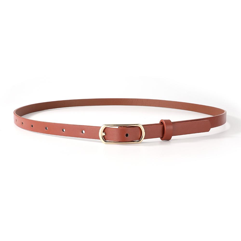 Leopard Print Thin Leather Belt with Gold Buckle - Stylish and Versatile for Jeans and Dresses