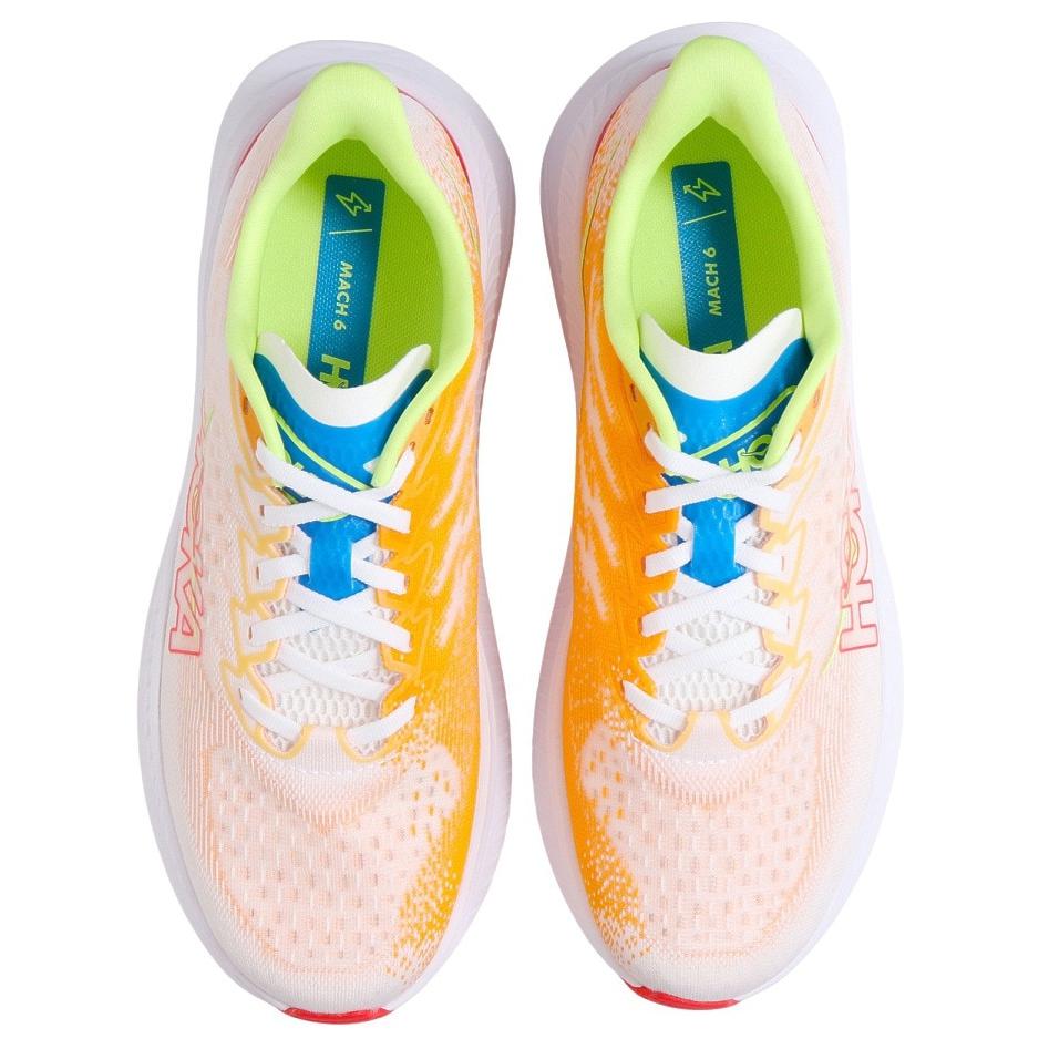 HOKA One One Mach 6 Comfortable Soft Non-Slip Low-Top Running Shoes Men Running Shoes White Orange 1147790-WLR