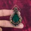 Faceted Zambian Emerald Gemstone Pendant Copper Wire Wrapped Handmade Jewelry