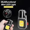 Mini LED Keychain Flashlight Portable Rechargeable COB Torch Multi-Functional Work Light Waterproof For Outdoor Camping Hiking