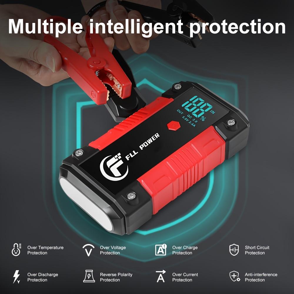 2500A Peak Car Jump Starter,for 6.0L Gas/5.0L Diesel Engines,with LCD Display, Dual USB Compatible and 12V DC PORT