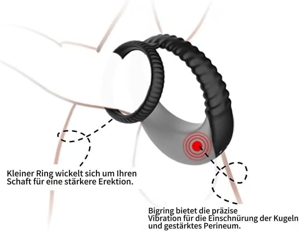Cross10 Anti-Allergy Double Ring Delay Vibrating Penis Ring