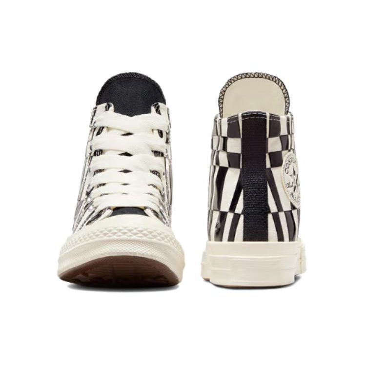 Converse Chuck 70 High Kárované potisky Unisex Tenisky Krémová Volavčí Černá A08764C
