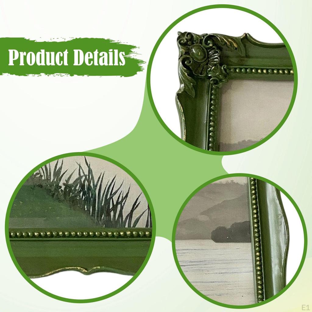 Vintage Photo Frame Landscape Card Holder Stand Desk with Hook Wall Hanging or Tabletop Display for