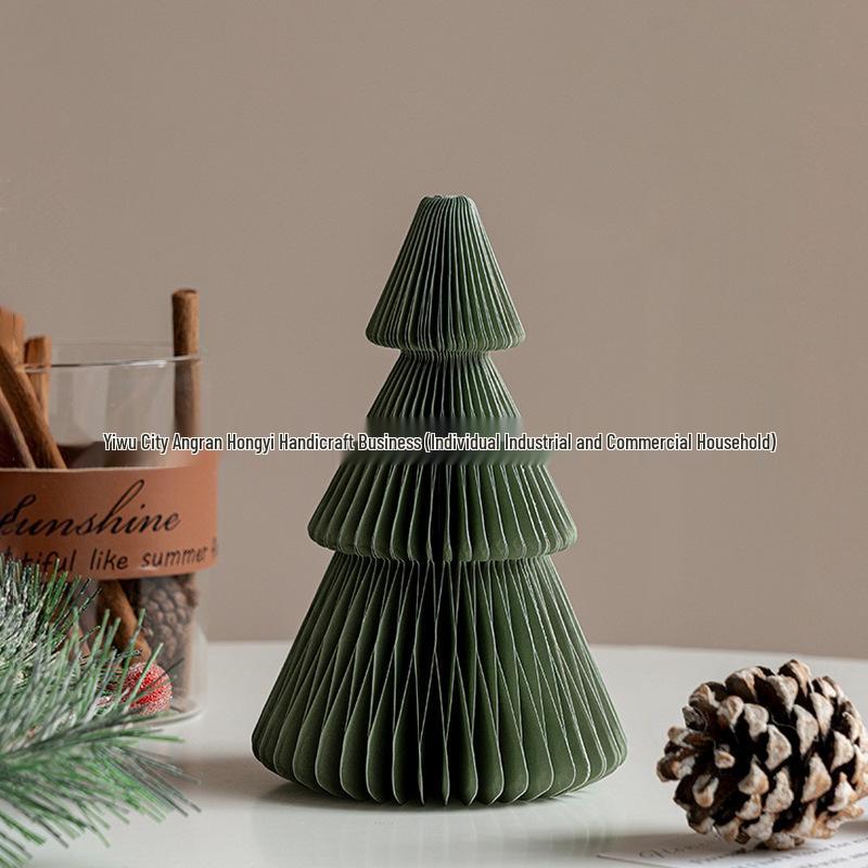 2025 Origami Christmas Tree Ornaments & Tabletop Decorations - Perfect for Holiday Scenes & Photography Props