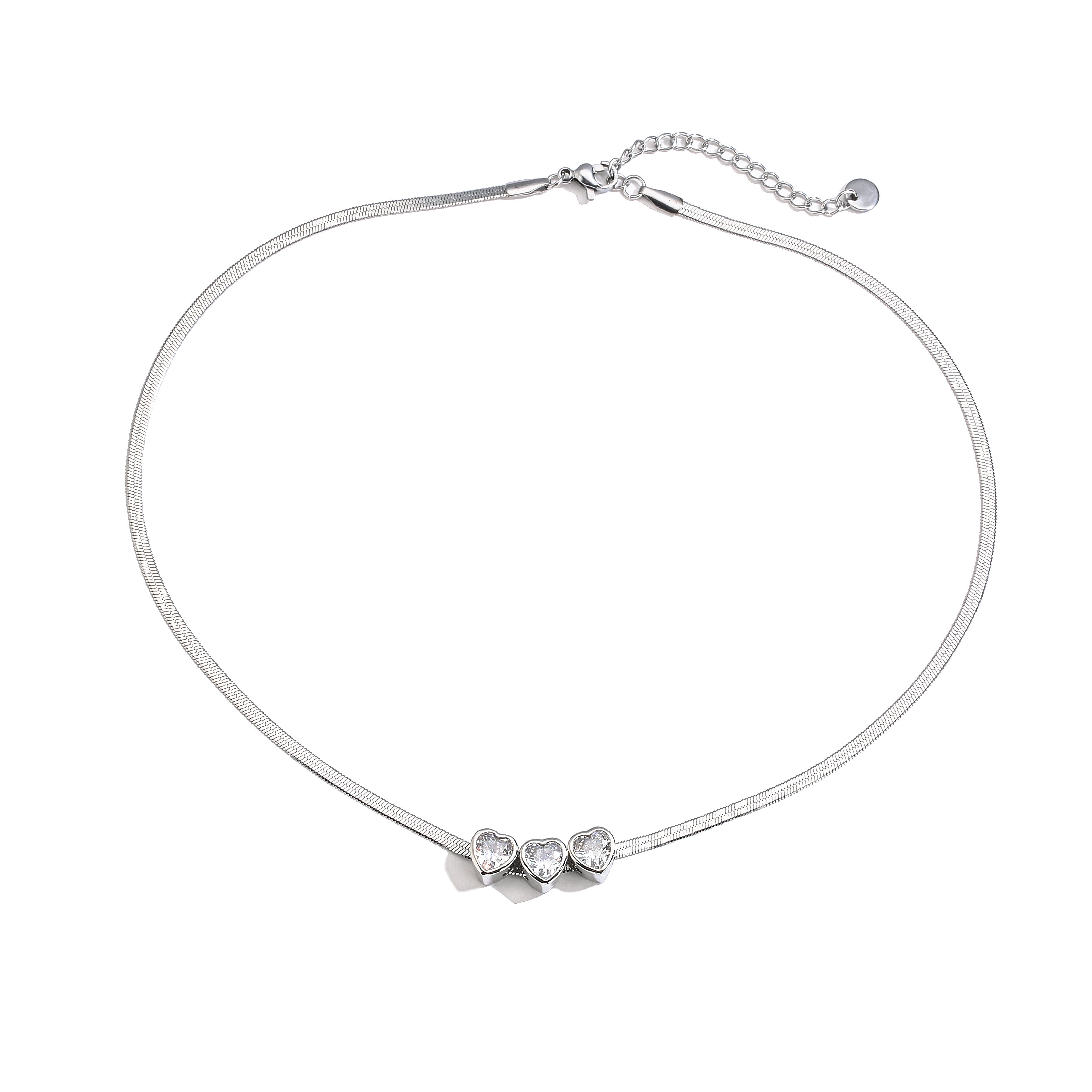 

HECHENG,High Quality Heart Blade Necklace for Women Dropshipping Stainless Steel 40+5cm Snake Choker Necklace\ мідний
