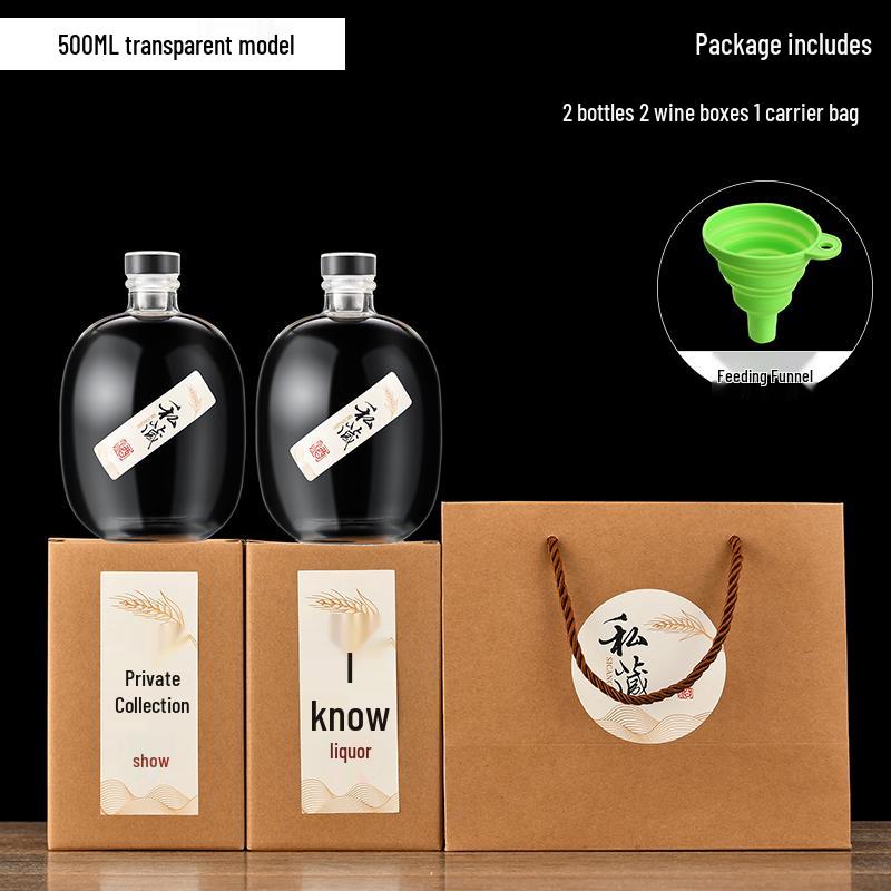 Transparent Glass Wine and Baijiu Infusion Bottle with Sealed Cap for Home Use