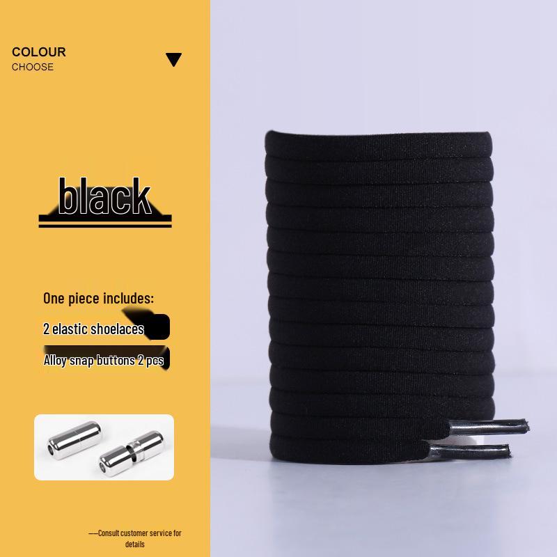 No-Tie Elastic Shoelaces with Buckle Capsule - Flat White