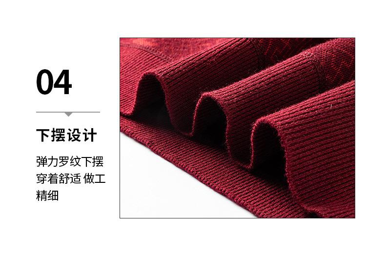 [New Year's Blessing] Knitted sweater with wool and velvet for men, autumn and winter, middle-aged and elderly, dad outfit