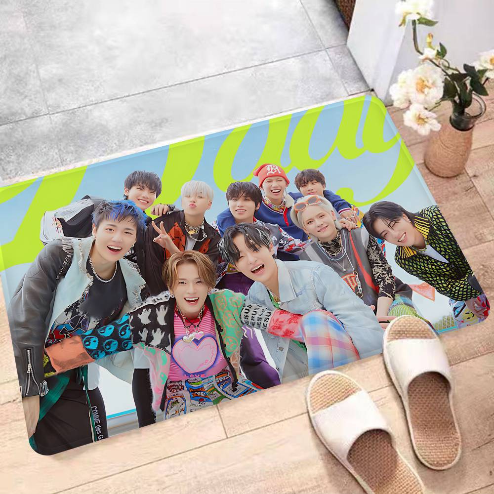 Kpop Group T-Treasure Floor Mat INS Style Soft Bedroom Floor House Laundry Room Mat Anti-skid Household Carpets