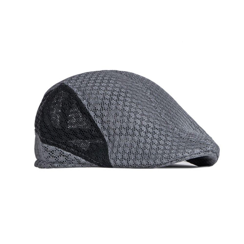 Casual Hollow Design Summer Beret Cap Breathable Adjustable Mesh Flat Caps Comfortable Quick-drying Sun Protection Hat Golf Caps