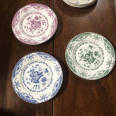 French Retro Rose Ceramic Dining Plate Ceramic Floral Salad Western Cuisine Plate Living Room Decoration Tableware Circular Tray