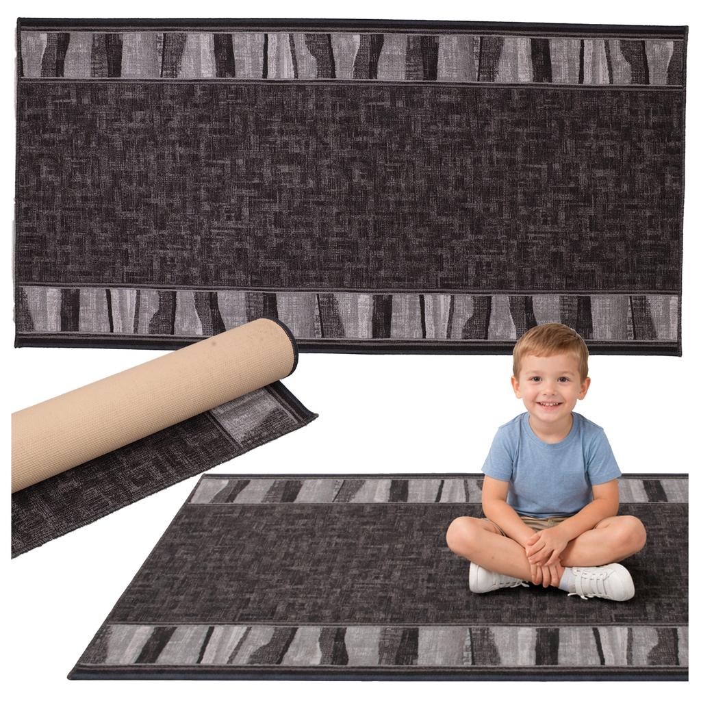 [5] ZORRO GREY 100x180cm Anti-slip Rug D7526