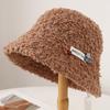 Autumn and Winter New Solid Color Lamb Wool Sticker Fisherman Hat Children Outdoor Warm Cold Simple Fashion Versatile Basin Hat