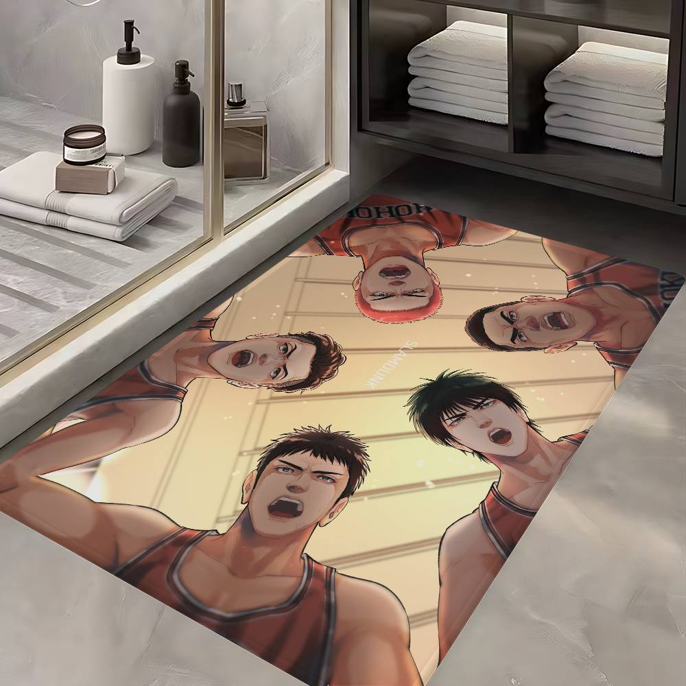 Basketball Anime S-Slam D-Dunk Bathroom Mat Kids Room Bedroom Decoration Balcony Anti-Slip Doormat Living Room Welcome Rug