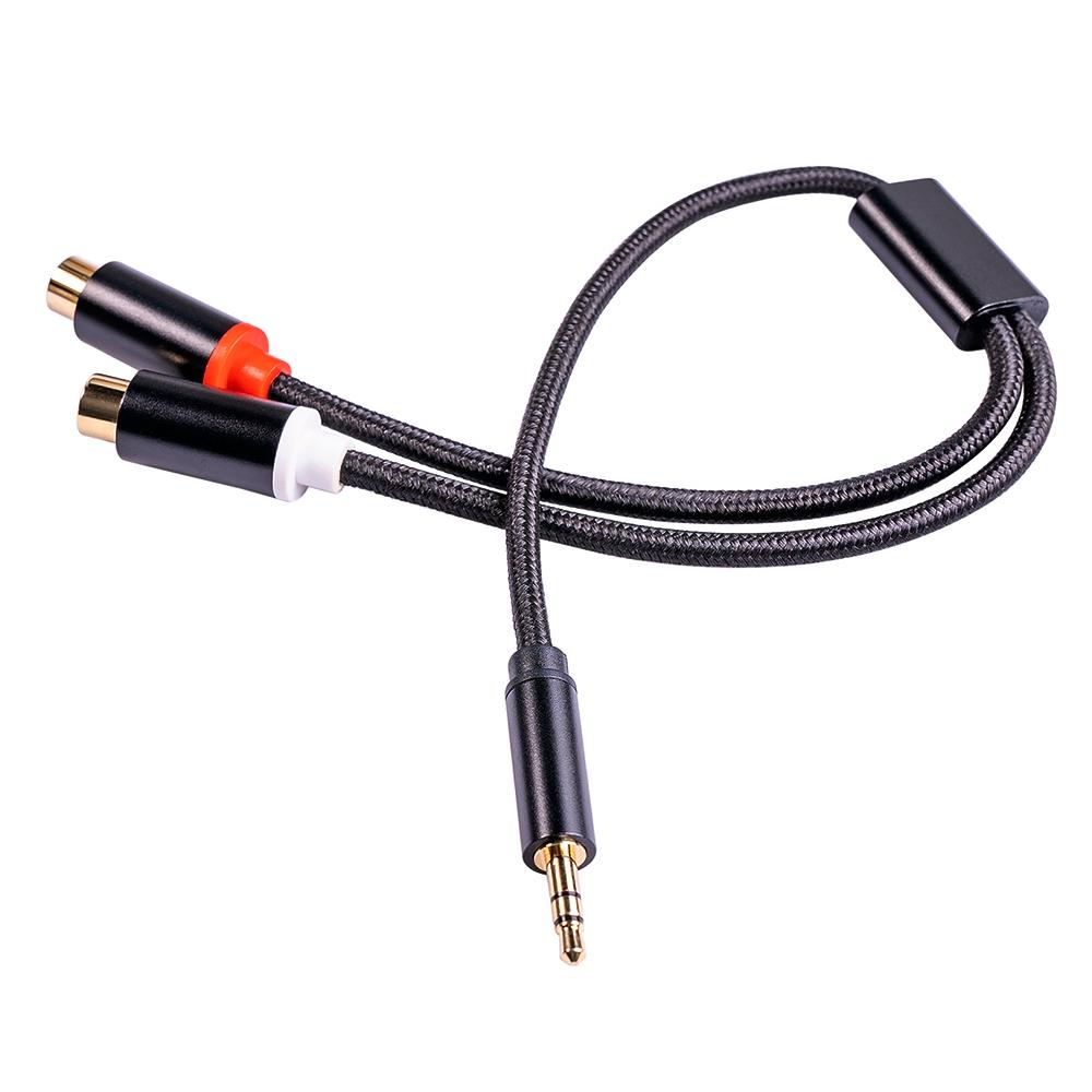 

3687 3.5mm Male to 2 RCA Female Stereo Audio Cable AUX Adapter for Computer Speaker As Shown A