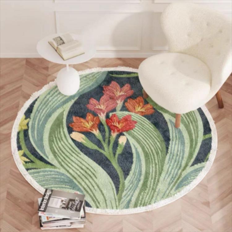 Circular Living Room Flower Shaped Carpet Bedroom Bedside Sofa Coffee Table Computer Chair Anti Slip and Wear-resistant