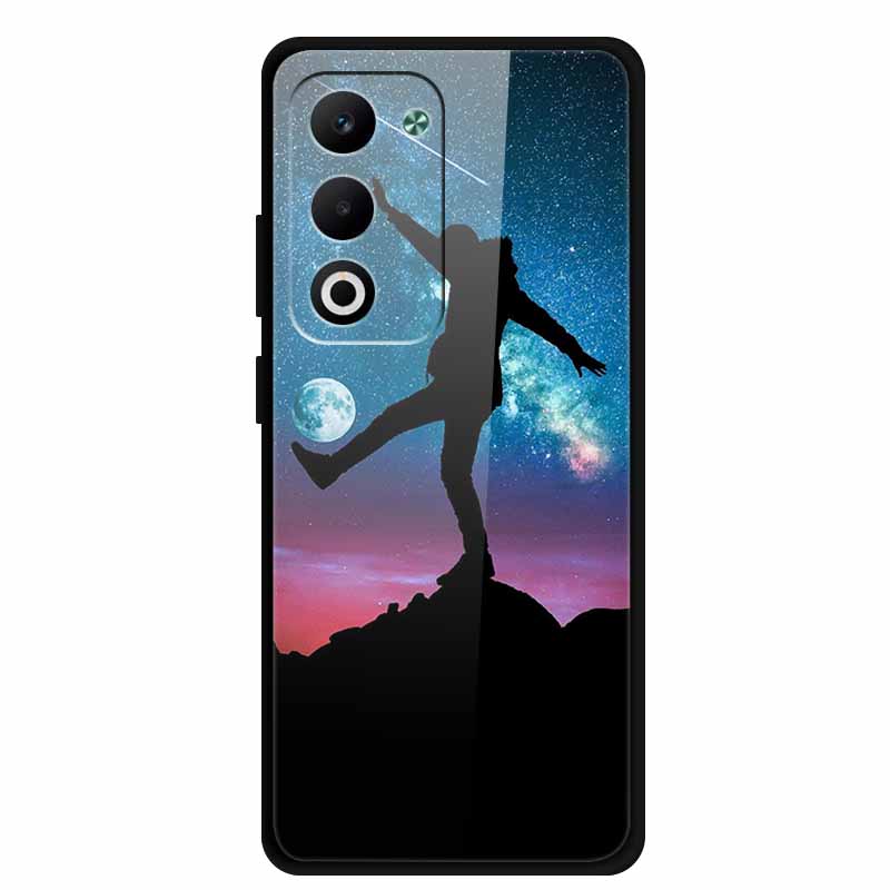 Glass Back Cover For Oppo A5 5G 2025 Phone Case 6.67" Hard Tempered Glass Case For Oppo A5i Pro 4G Case A5iPro Soft Bumper Shell