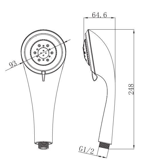 Pommeau de Douche à Main Multifonction en Plastique Pluie 5 Réglages ABS Pommeau de Douche à Main pour Bain