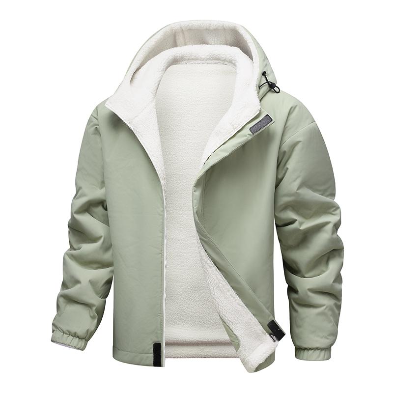 New Winter Double-sided Lamb Velvet Casual Couple Outfits Trendy Hooded Cotton Jacket