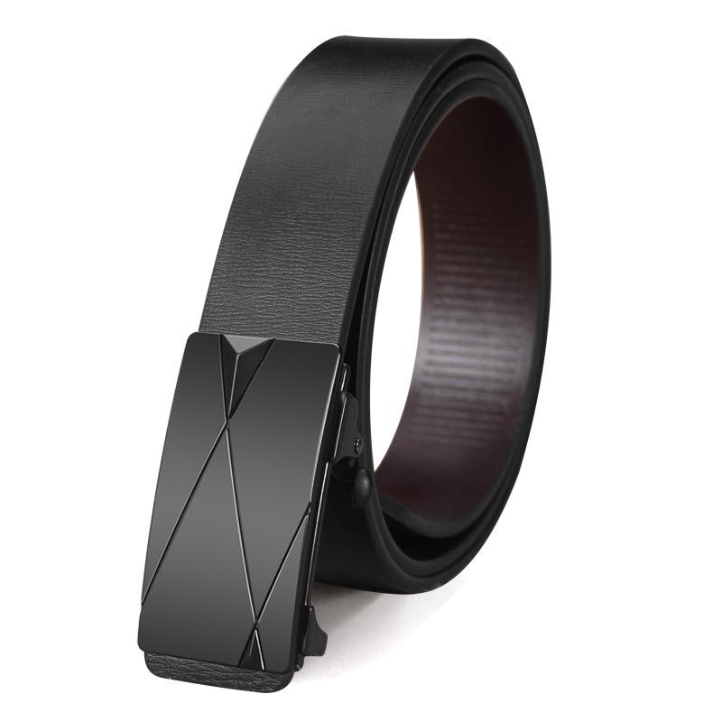 Genuine Leather Belts for Men's Business Formal Wear Casual Automatic Buckle Belts for Young Pure Cowhide Trendy Trousers
