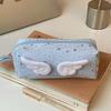 Print Wings Star Dots Pencil Case Desktop Storage Y2k Pencil Pouch Stationery Storage Large Capacity Korean Style Pen Bag Office