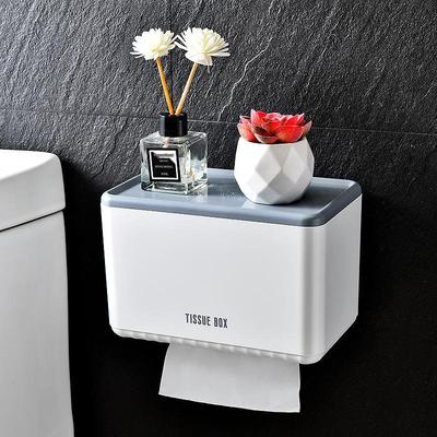 Punch-Free Wall-Mounted Bathroom Tissue Holder and Storage Rack