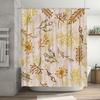 Beautiful Rustic Floral Shower Curtain Durable Water-Resistant Fabric for Bathrooms Decor in Yellow Brown