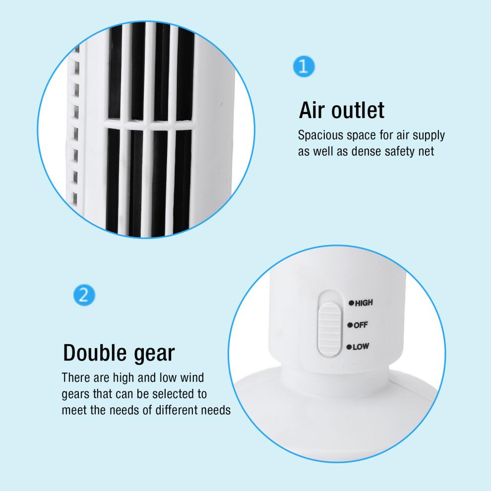 Mini Tower Fan Bladeless Desk Fan Quiet Cooling, White, 6x33cm