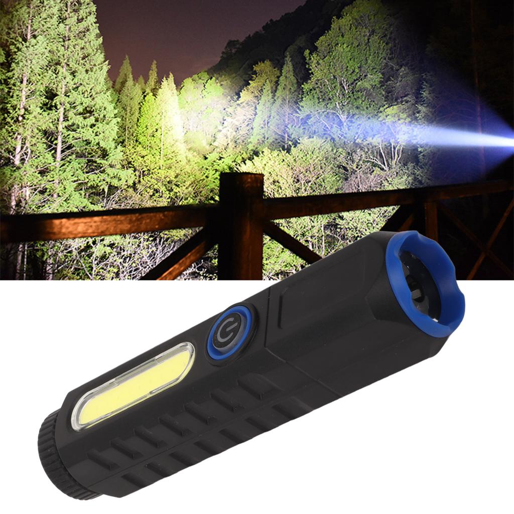 Camping Flashlight 4 Modes   Waterproof Magnetic Tail Hands   COB Light Flashlight with Clip