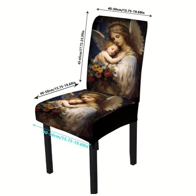 Holiday Print Stretch Chair Cover for Dining, Hotel, or Garden Chairs, Single Piece