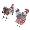 Metal Rooster Statue Ground Stake Iron Art Chicken Ornament for Outdoor Garden Courtyard Lawn