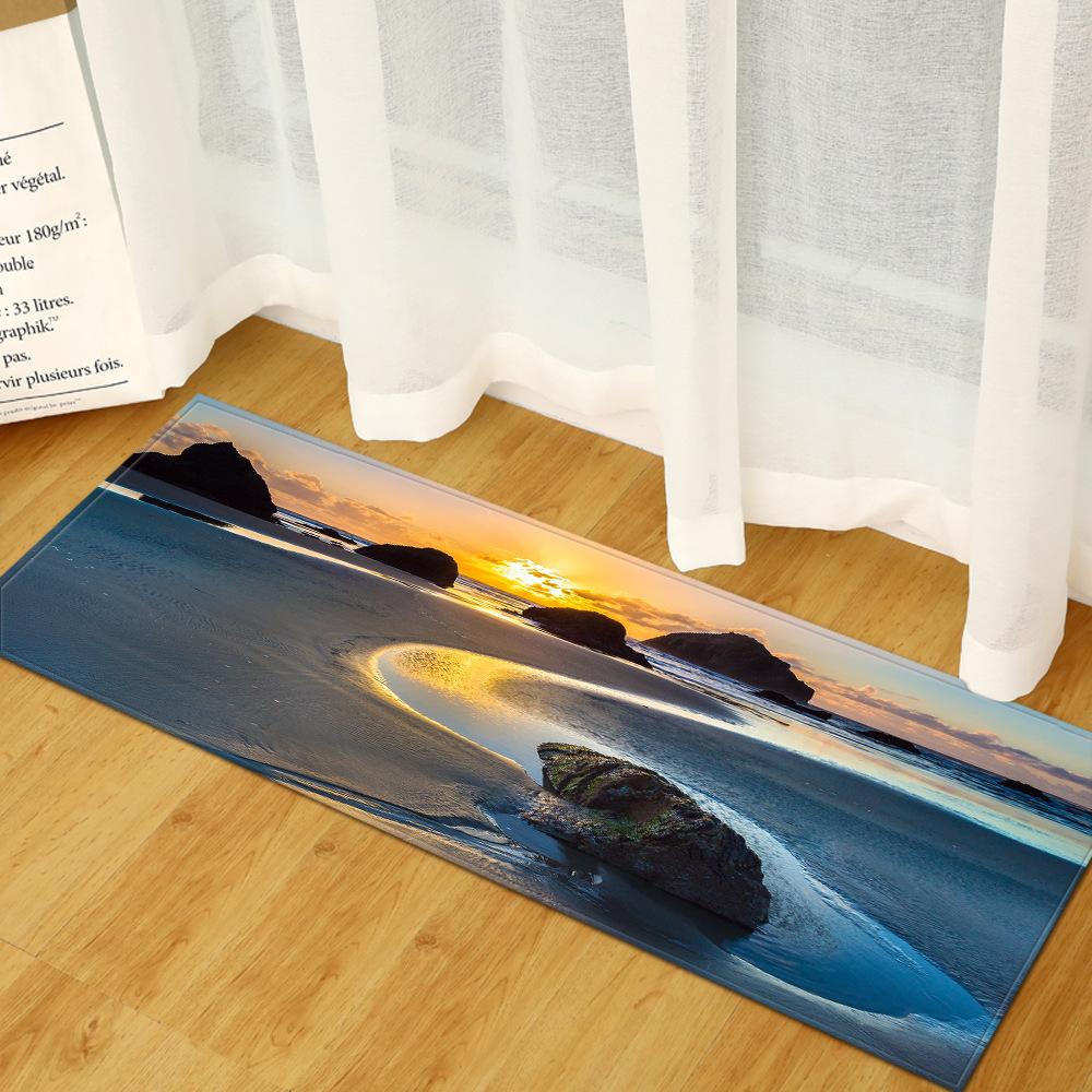 Scenic Dust-Proof Door Mat Kitchen Absorbent Strip Bathroom Non-Slip Floor Mat Bedroom Living Room Carpet