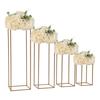 4PCs Metal Flower Stand for Wedding Table Centerpieces,   15.74inch/23.62inch/31.49inch/39.37inch Tall Gold Wedding Flower Stand