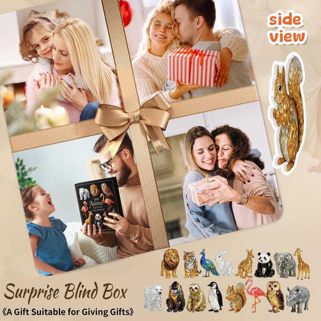 Odpočítávací kalendář obsahuje 24 dárků, odpočítávací kalendář a překvapení.