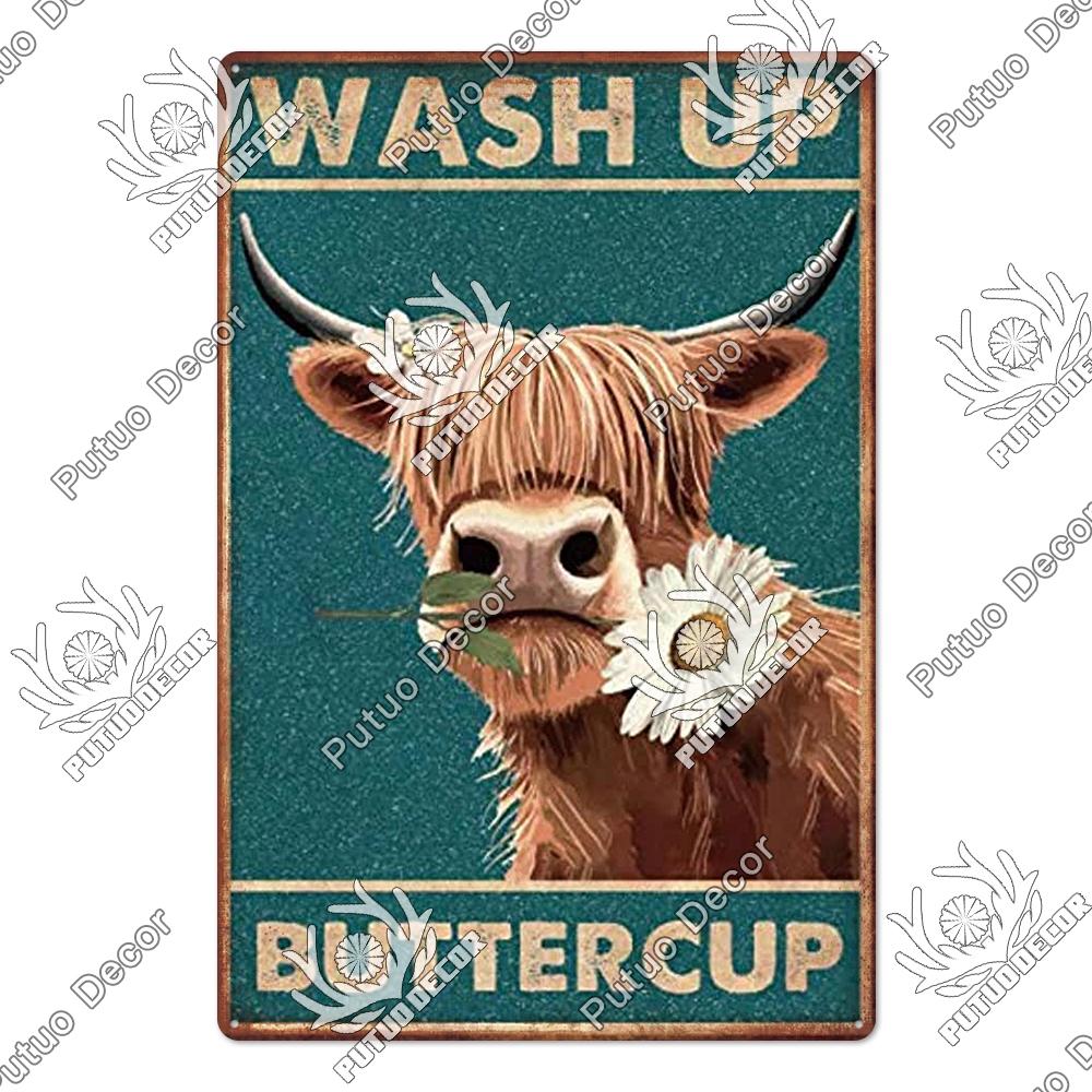 Putuo Decor Funny Cat Vintage Posters Tin Signs Retro Plaque Metal Plate Wall Art Decoration for Home Living Room Pet Shop