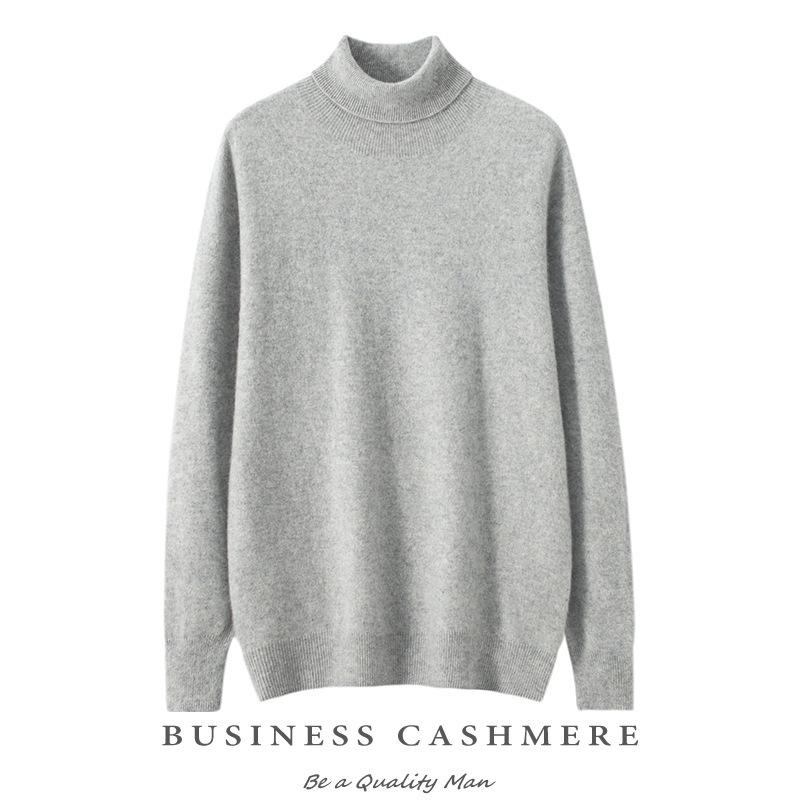 

Men s Plus Size High Collar Cashmere Sweater - Thick Winter Knitwear M