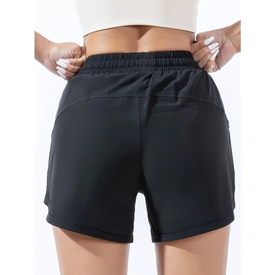 Women's Summer Quick Dry Sports Shorts High Waist Butt Lifting 2-in-1 Running Training Yoga Shorts