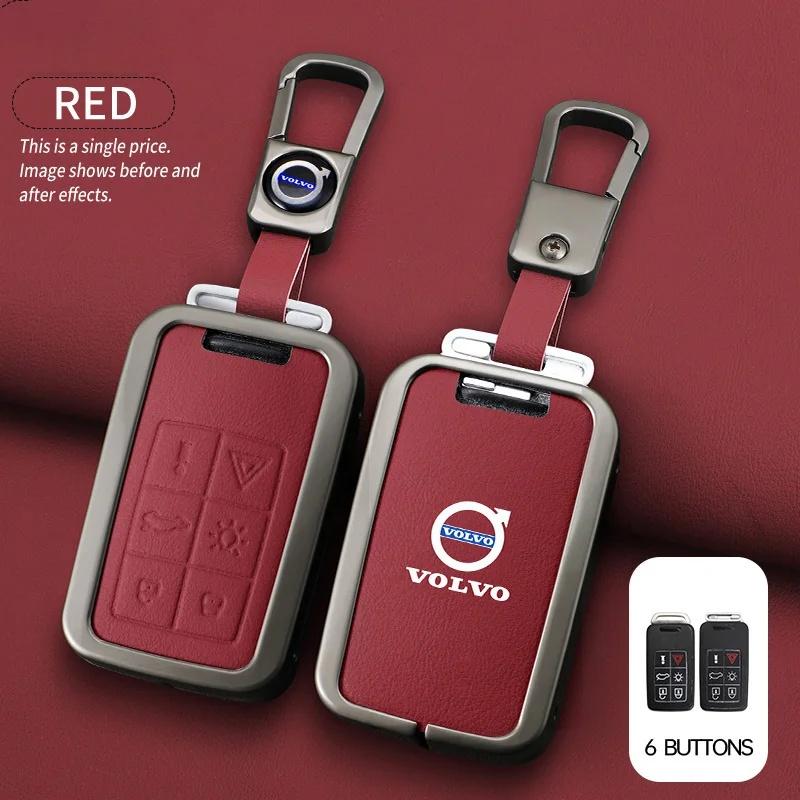 Tqmjd6 1Pc Full Buttons Cover Zinc Alloy Key Shell for Volvo XC40 XC60 XC90 S60 S90 V50 V70 V90 V60 V40 S80 EX30 Shockproof Auto Parts