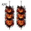 Spooky Theme House Decor Halloween Triple Stacked Jack-o'-Lantern Door Hanger, 2D Pumpkin Wall Hanging Ornament, Souvenir Party Favors Fall Porch for