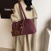 Boston Style Handbag Small Pu With Seaming Details For Work Or Casual