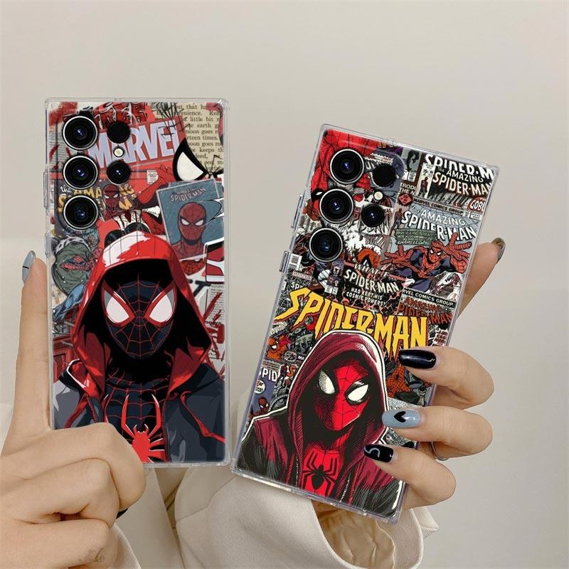 Marvel Spider-Man Comics Transparent Case For Samsung Galaxy S26 S25 Ultra S24 S22 S26 Plus S20 S23 S21 S25 FE 5G Clear Cover