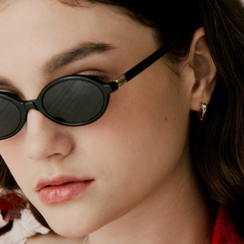 VINTAGE HOLLYWOOD Two-tone Heart Earrings_VH2479EA010M