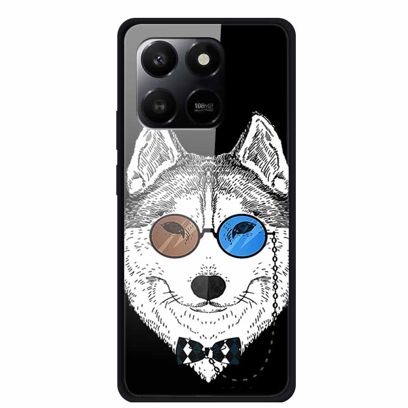 Phone Case For Honor 400 Smart Play 10T Case Luxury Cartoon Tempered Glass Hard Back Cover For Honor X7d Case Coque Funda Shell