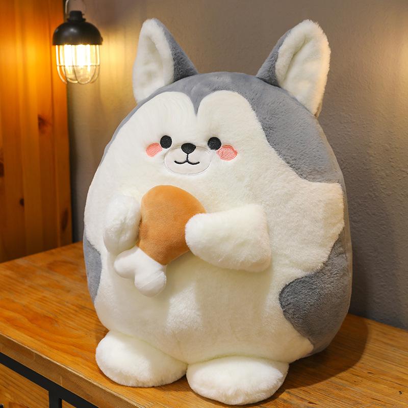 Popular Chicken Thigh Husky Dog Plush Toy Cute Rag Doll Sleeping Pillow