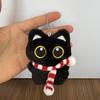 Cute Black Cat Plush Keychain Cartoon Kitten Soft Stuffed Doll Pendant Car Key Backpack Bag Doll Pendant Keychain Decor Gift